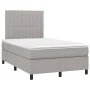 Box spring bed with light gray fabric mattress 120x200 cm by , Beds and slatted bases - Ref: Foro24-3141921, Price: 392,52 €,...
