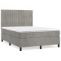 Cama box spring con colchón terciopelo gris claro 140x190 cm de , Camas y somieres - Ref: Foro24-3143139, Precio: 557,63 €, D...