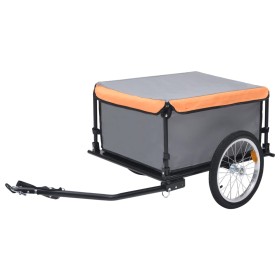 Remolque para bicicletas gris y naranja 65 kg