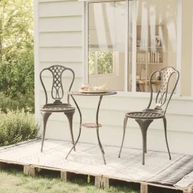 Bistro table and chairs 3 pieces cast aluminum bronze color by , Garden sets - Ref: Foro24-317753, Price: 193,82 €, Discount: %