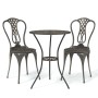Bistrotisch und Stühle, 3-teilig, Aluminiumguss, bronzefarben von , Gartensets - Ref: Foro24-317753, Preis: 205,45 €, Rabatt: %