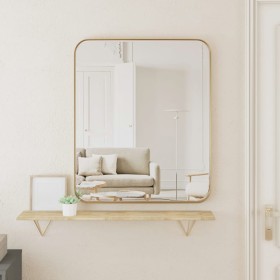 Espejo de pared rectangular dorado 50x60 cm