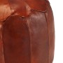 Puf 40x35 cm cuero genuino de cabra color tostado de , Otomanas - Ref: Foro24-248129, Precio: 107,79 €, Descuento: %