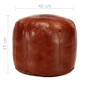 Puf 40x35 cm cuero genuino de cabra color tostado de , Otomanas - Ref: Foro24-248129, Precio: 107,79 €, Descuento: %