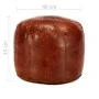 Puf 40x35 cm cuero genuino de cabra color tostado de , Otomanas - Ref: Foro24-248129, Precio: 105,95 €, Descuento: %