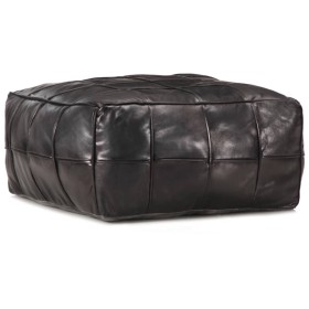 Schwarzer Sitzpuff 60x60x30 cm aus echtem Ziegenleder von , Osmanen - Ref: Foro24-248134, Preis: 145,64 €, Rabatt: %