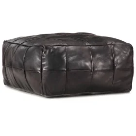 Schwarzer Sitzpuff 60x60x30 cm aus echtem Ziegenleder von , Osmanen - Ref: Foro24-248134, Preis: 143,37 €, Rabatt: %