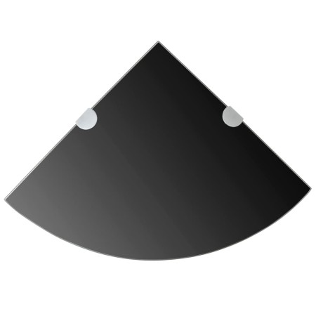Corner shelf with chrome supports black glass 35x35 cm by vidaXL, Shelves and shelves - Ref: Foro24-243856, Price: 18,09 €, D...