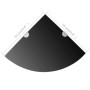 Corner shelf with chrome supports black glass 35x35 cm by vidaXL, Shelves and shelves - Ref: Foro24-243856, Price: 18,09 €, D...