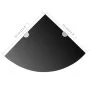 Corner shelf with chrome supports black glass 35x35 cm by vidaXL, Shelves and shelves - Ref: Foro24-243856, Price: 17,84 €, D...