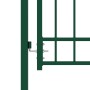Puerta de valla con picos acero verde 100x100 cm