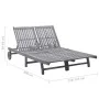 Tumbona de jardín 2 personas y cojines madera maciza de acacia by , Loungers - Ref: Foro24-3061395, Price: 382,72 €, Discount: %