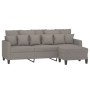 3-seater sofa with stool in taupe gray fabric 180 cm by , Sofas - Ref: Foro24-3201096, Price: 319,34 €, Discount: %