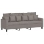 3-seater sofa with stool in taupe gray fabric 180 cm by , Sofas - Ref: Foro24-3201096, Price: 319,34 €, Discount: %