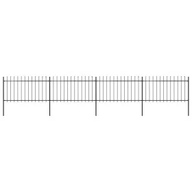 Gartenzaun mit Speerspitzen aus schwarzem Stahl 6,8x1 m von , Zaunpaneele - Ref: Foro24-277614, Preis: 235,41 €, Rabatt: %
