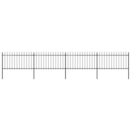 Garden fence with black steel spearheads 6.8x1 m by , fence panels - Ref: Foro24-277614, Price: 236,30 €, Discount: %