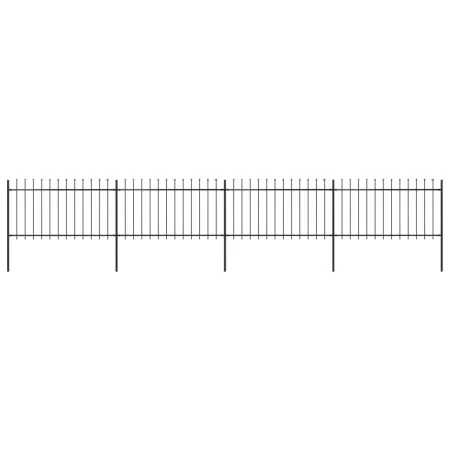 Gartenzaun mit Speerspitzen aus schwarzem Stahl 6,8x1 m von , Zaunpaneele - Ref: Foro24-277614, Preis: 240,74 €, Rabatt: %