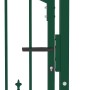 Puerta de valla con picos acero verde 100x100 cm