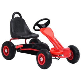Kart de pedales con neumáticos rojo