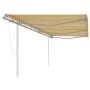 Toldo retráctil automático con postes amarillo y blanco 6x3 m de , Toldos - Ref: Foro24-3070008, Precio: 640,25 €, Descuento: %