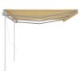 Automatic retractable awning with yellow and white poles 6x3 m by , Awnings - Ref: Foro24-3070008, Price: 650,28 €, Discount: %