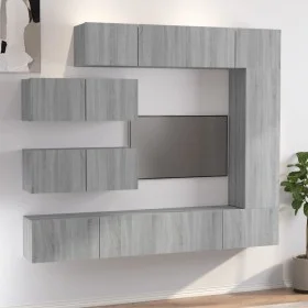 Set de muebles para TV 7 pzas madera contrachapada gris Sonoma de , Muebles TV - Ref: Foro24-3114564, Precio: 313,84 €, Descu...