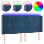 LED-Kopfteil aus dunkelblauem Samt, 163 x 16 x 118/128 cm von , Kopf- und Fußteile - Ref: Foro24-3124344, Preis: 154,83 €, Ra...