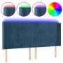 LED-Kopfteil aus dunkelblauem Samt, 163 x 16 x 118/128 cm von , Kopf- und Fußteile - Ref: Foro24-3124344, Preis: 147,32 €, Ra...