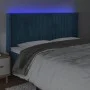 Dark blue velvet LED headboard 163x16x118/128 cm by , Headboards and footboards - Ref: Foro24-3124344, Price: 147,15 €, Disco...