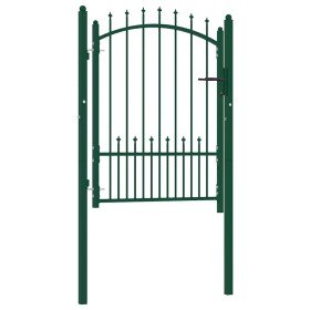 Puerta de valla con picos acero verde 100x125 cm Puerta de valla con picos acero verde 100x125 cm