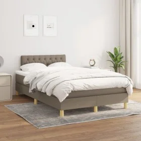 Box spring bed with taupe gray fabric mattress 120x200 cm by , Beds and slatted bases - Ref: Foro24-3140845, Price: 367,48 €,...