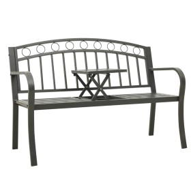 Garden bench with table gray steel 120 cm by , garden benches - Ref: Foro24-319585, Price: 132,00 €, Discount: %