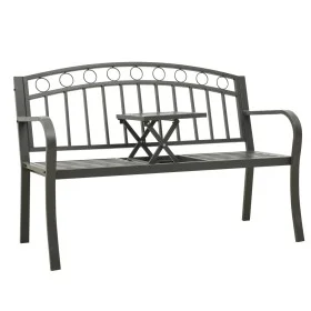 Garden bench with table gray steel 120 cm by , garden benches - Ref: Foro24-319585, Price: 123,76 €, Discount: %