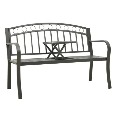 Garden bench with table gray steel 120 cm by , garden benches - Ref: Foro24-319585, Price: 132,00 €, Discount: %
