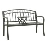Garden bench with table gray steel 120 cm by , garden benches - Ref: Foro24-319585, Price: 132,00 €, Discount: %