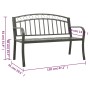 Garden bench with table gray steel 120 cm by , garden benches - Ref: Foro24-319585, Price: 132,00 €, Discount: %