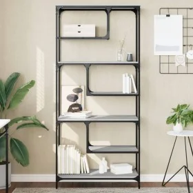 Regal aus technischem Holz in Sonoma-Grau, 81 x 36 x 176 cm von , Bücherregale und Regale - Ref: Foro24-836226, Preis: 80,69 ...