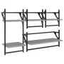 Wall shelves with bars 4 pcs Sonoma gray engineered wood by , Shelves and shelves - Ref: Foro24-836266, Price: 36,58 €, Disco...