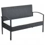 Set muebles de jardín 4 piezas y cojines ratán sintético negro de vidaXL, Conjuntos de jardín - Ref: Foro24-42673, Precio: 20...