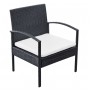 4-teiliges Gartenmöbel-Set und Kissen Kunstrattan schwarz von vidaXL, Gartensets - Ref: Foro24-42673, Preis: 210,27 €, Rabatt: %