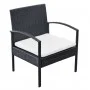 Set muebles de jardín 4 piezas y cojines ratán sintético negro de vidaXL, Conjuntos de jardín - Ref: Foro24-42673, Precio: 20...