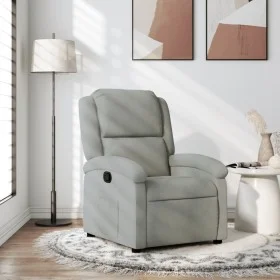 Light Gray Velvet Recliner by , Armchairs - Ref: Foro24-371797, Price: 216,65 €, Discount: %