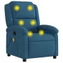 Blue Velvet Reclining Massage Chair by , Armchairs - Ref: Foro24-371818, Price: 231,96 €, Discount: %