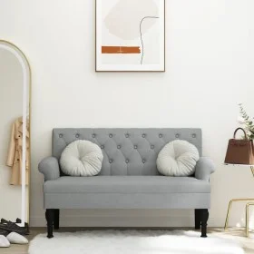 Bank mit hellgrauer Stoffrückenlehne 120x62x75,5 cm von , Banken - Ref: Foro24-372120, Preis: 183,77 €, Rabatt: %