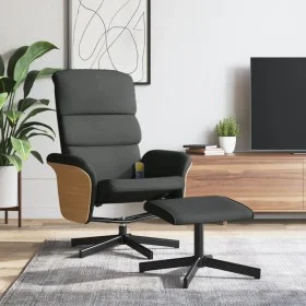 Sillón reclinable de masaje con reposapiés tela gris oscuro de , Sillones - Ref: Foro24-356623, Precio: 146,45 €, Descuento: %
