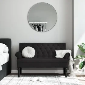 Banco con respaldo tela negro 120x62x75,5 cm de , Bancos - Ref: Foro24-372122, Precio: 182,82 €, Descuento: %