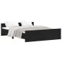Bed frame with headboard and footboard black 140x200 cm by , Beds and slatted bases - Ref: Foro24-3203748, Price: 120,42 €, D...