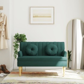 Bank mit Kissen aus dunkelgrünem Stoff, 113 x 64,5 x 75,5 cm von , Banken - Ref: Foro24-372134, Preis: 189,18 €, Rabatt: %