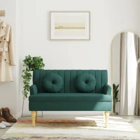 Bench with cushions dark green fabric 113x64.5x75.5 cm by , Banks - Ref: Foro24-372134, Price: 185,65 €, Discount: %