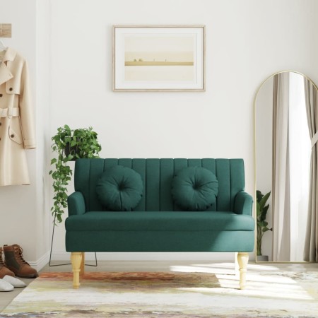 Bank mit Kissen aus dunkelgrünem Stoff, 113 x 64,5 x 75,5 cm von , Banken - Ref: Foro24-372134, Preis: 189,18 €, Rabatt: %